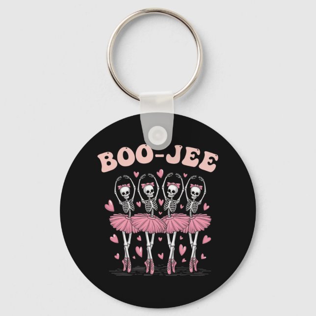 Boo-jee Halloween Ballet Dancing Ghost Tutu Spooky Keychain (Front)