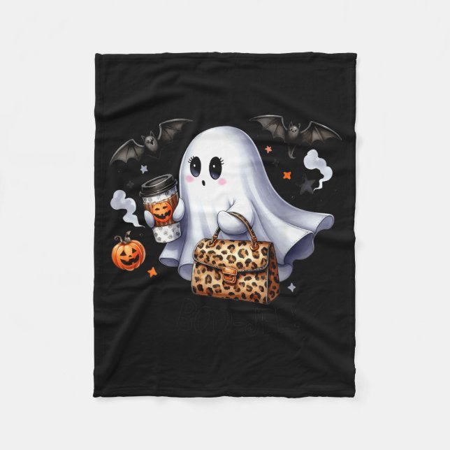 Boo Jee Halloween Ghost Party Costume Women Girl  Fleece Blanket (Front)