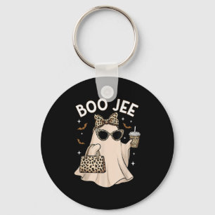 Boo Jee Leopard Ghost Coffee Halloween Boujee Wome Keychain