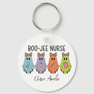 Boo-Jee Nurse Halloween Ghost Personalized Keychain