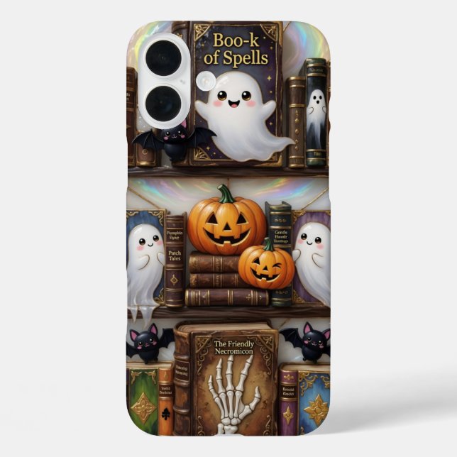Boo-k of Spells Phone Case Cute Halloween Ghost (Back)