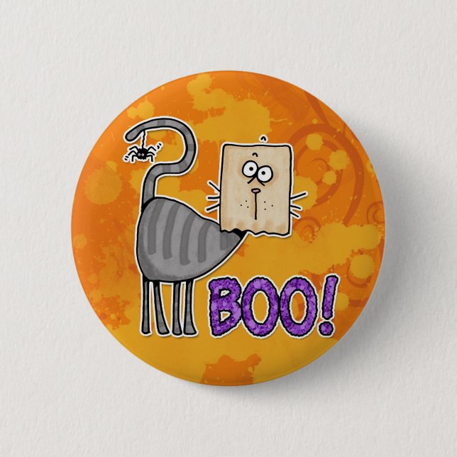 boo kitty 2 inch round button (Front)