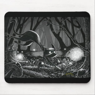 Boo Kitty Chases a Fairy Mouse Pad