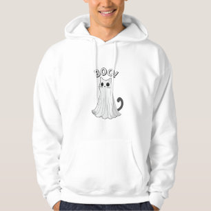 Boo Kitty Cute Ghost Cat Halloween Spooky Kitten T Hoodie