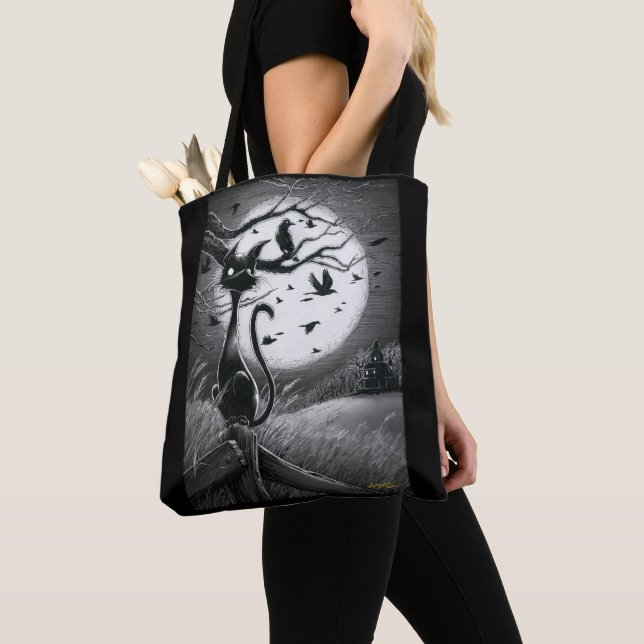 Boo Kitty Feels an Ominous Wind Tote Bag (Close Up)