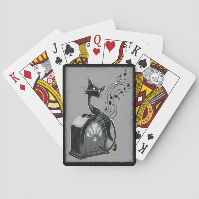 Boo Kitty Hears the Music Playing Cards (Back)