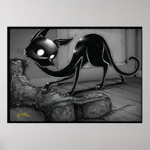 Boo Kitty Pokes a Boot Poster
