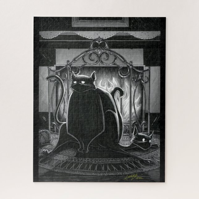 Boo Kitty Se Fait Asseoir Sur Jigsaw Puzzle (Vertical)