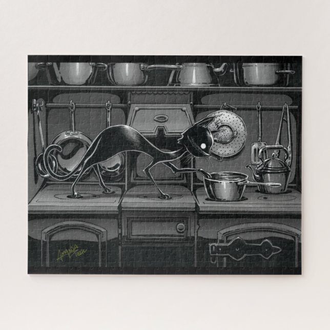 Boo Kitty voit ce qui est Cuisine Jigsaw Puzzle (Horizontal)