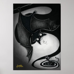 Boo Kitty with a Dizzy Bat Poster