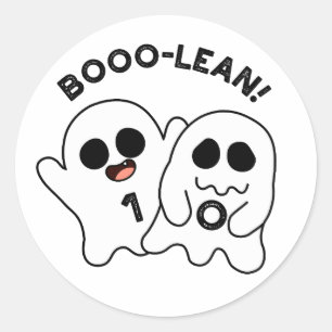 Boo-lean Funny Computer Ghost Boolean Pun   Classic Round Sticker