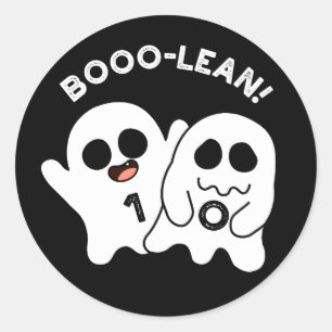 Boo-lean Funny Computer Ghost Boolean Pun  Dark BG Classic Round Sticker