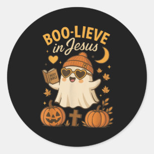 Boo-lieve In Jesus Classic Round Sticker