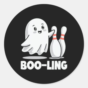 Boo-ling Funny Halloween Bowling  Classic Round Sticker