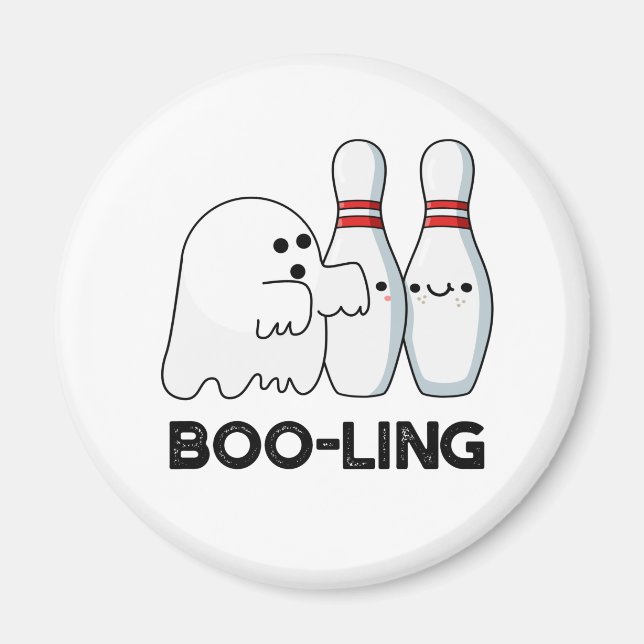 Boo-ling Funny Halloween Bowling Ghost Pun Magnet (Front)
