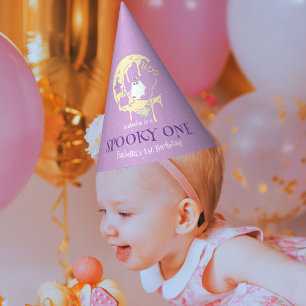 Boo Little Ghost Spooky One Halloween 1st Birthday Party Hat