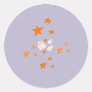 Boo & little stars classic round sticker