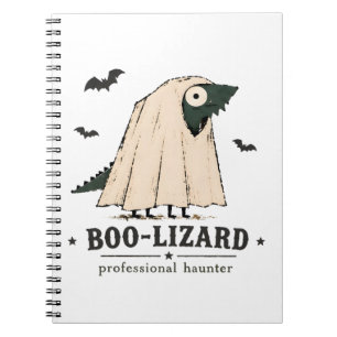 Boo Lizard Bearded Dragon Halloween Ghost Art Notebook