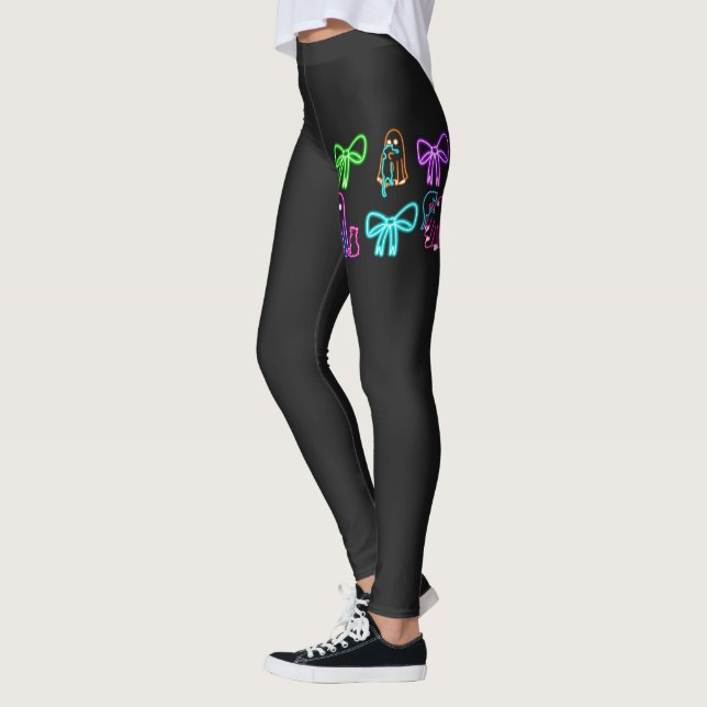 Boo! loves her cat leggings (Left)
