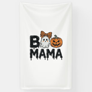 Boo Mama Halloween Ghost Pumpkin Mom Shirt Design_ Banner
