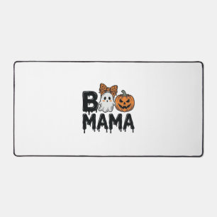 Boo Mama Halloween Ghost Pumpkin Mom Shirt Design_ Desk Mat
