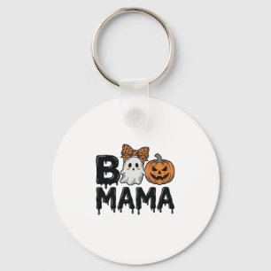 Boo Mama Halloween Ghost Pumpkin Mom Shirt Design_ Keychain