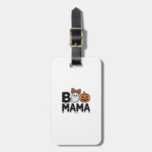 Boo Mama Halloween Ghost Pumpkin Mom Shirt Design_ Luggage Tag