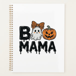 Boo Mama Halloween Ghost Pumpkin Mom Shirt Design_ Planner