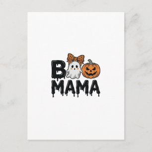 Boo Mama Halloween Ghost Pumpkin Mom Shirt Design_ Postcard