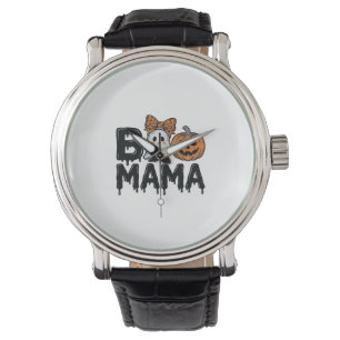 Boo Mama Halloween Ghost Pumpkin Mom Shirt Design_ Watch