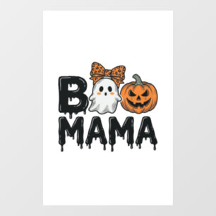 Boo Mama Halloween Ghost Pumpkin Mom Shirt Design_ Window Cling
