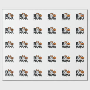 Boo Mama Halloween Ghost Pumpkin Mom Shirt Design_ Wrapping Paper