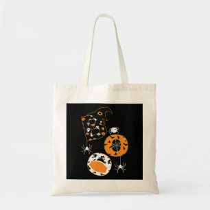 Boo Mask Spider Witch Pumpkin Pattern Tote Bag
