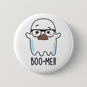 Boo-mer Funny Middle Aged Ghost Pun 2 Inch Round Button