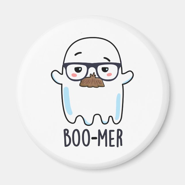 Boo-mer Funny Middle Aged Ghost Pun  Magnet (Front)