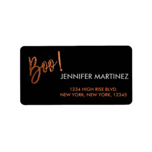 Boo! Modern Halloween Address Label