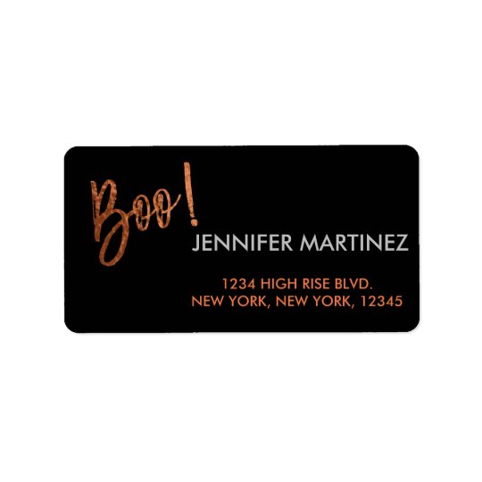 Boo! Modern Halloween Address Label