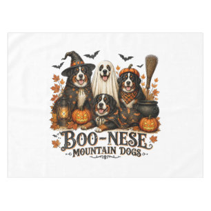 Boo-Nese Mountain Dogs Halloween Spooky Dog Tablecloth
