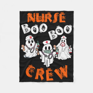 Boo Nurse Scrub Funny Ghost Halloween Costumes Wom Fleece Blanket