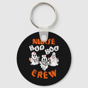 Boo Nurse Scrub Funny Ghost Halloween Costumes Wom Keychain