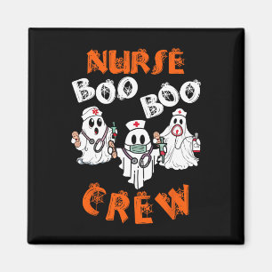 Boo Nurse Scrub Funny Ghost Halloween Costumes Wom Magnet