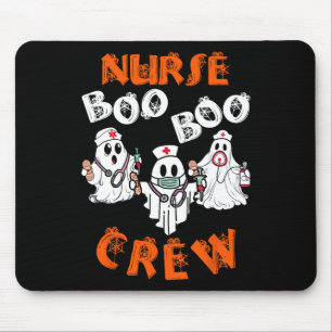 Boo Nurse Scrub Funny Ghost Halloween Costumes Wom Mouse Pad