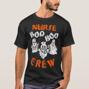 Boo Nurse Scrub Ghost Halloween Costumes Womens T-Shirt