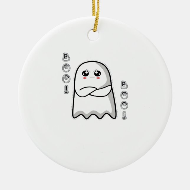 Boo Of Disapproval Classic Retro Ceramic Ornament (Front)