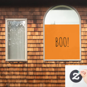 Boo orange black spooky typography funny Halloween Window Cling