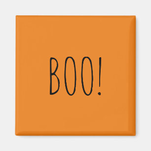 Boo orange simple typography funny cute Halloween Magnet