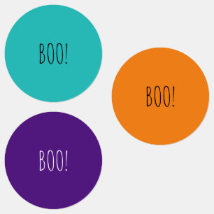 Boo orange teal purple spooky funny Halloween