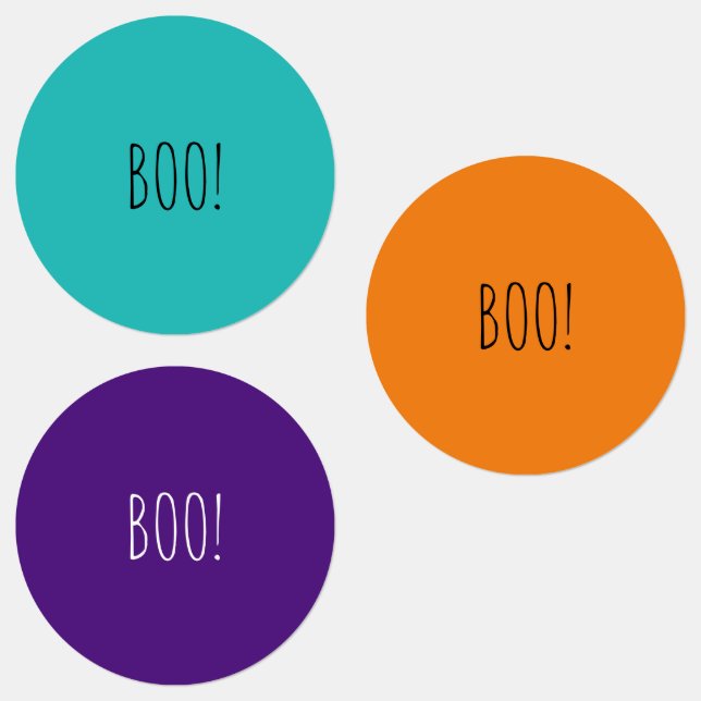 Boo orange teal purple spooky funny Halloween (Group)