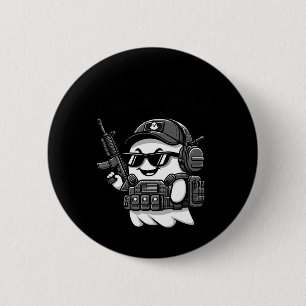 Boo Pew Tactical Ghost Costume Gun Lover Halloween 2 Inch Round Button