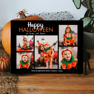 Boo pumpkin jack-o-lantern Halloween Photo Collage Holiday Card